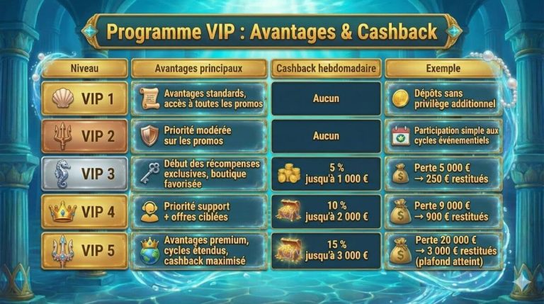 Oceanspin Casino avantages programme VIP